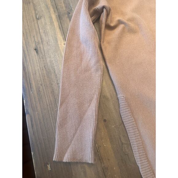 Boston Proper Size Small Tunic Sweater Tan Ribbed Turtleneck Capsule Minimalist - Picture 2 of 13